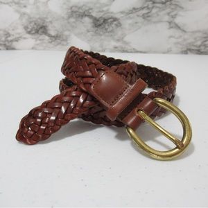 Coach Braided Leather Belt Woven 3854